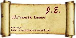Jánosik Emese névjegykártya